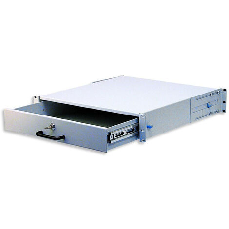 INTELLINET Cassetto Porta Tastiera 2U per Armadi Rack 19'' con Serratura Grigio Grigio