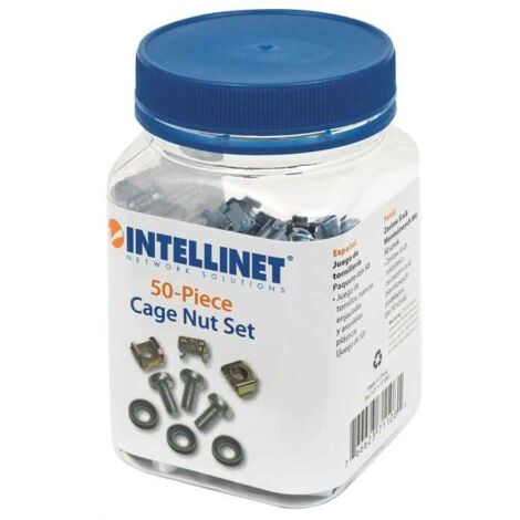 Intellinet Kit Set 50 Viti 50 Dadi e 50 Rondelle per Montaggio Rack Silver