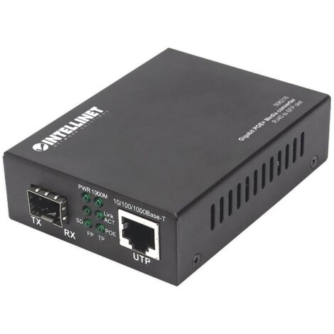Intellinet Media Converter SFP Gigabit PoE+