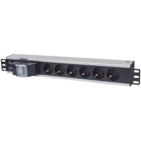 INTELLINET Multipresa per rack 19 6 posti Schuko con magnetotermico Alluminio