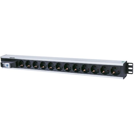 INTELLINET Multipresa verticale per rack 12 posti Schuko con magnetotermico Alluminio