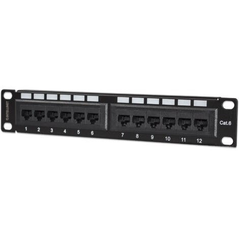 INTELLINET Pannello patch per armadi 10 12 porte UTP, Cat6, 1HE