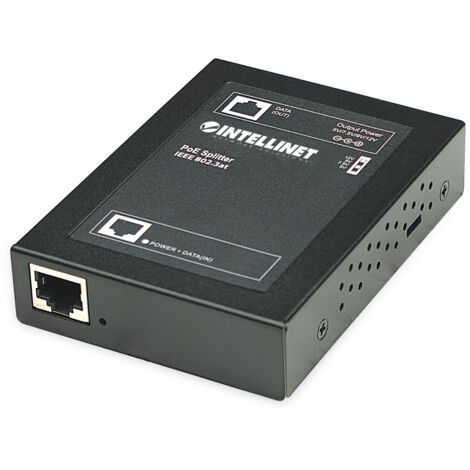 Intellinet PoE+ Splitter IEEE 802.3at af schwarz