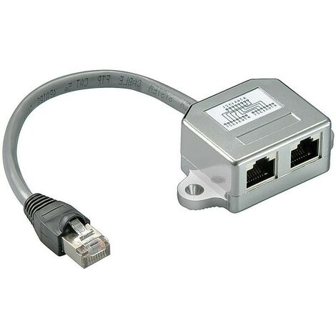 kwmobile 2x sdoppiatore cavo rete - duplicatore LAN ISDN Ethernet - input  cavo di rete RJ45 (8-linee) output 1x RJ45 ethernet LAN 1x RJ45 ISDN