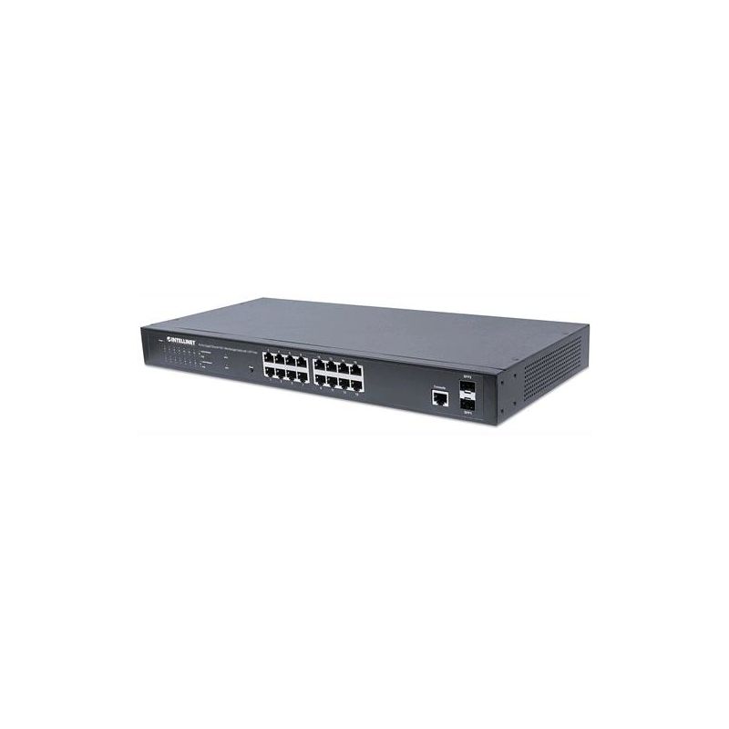 Image of Intellinet Switch Gigabit Ethernet 16 Porte PoE+ Web-Managed con 2 porte SFP