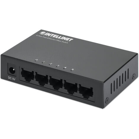 INTELLINET Switch Hub ethernet 10/100Mbps 5 porte desktop in metallo