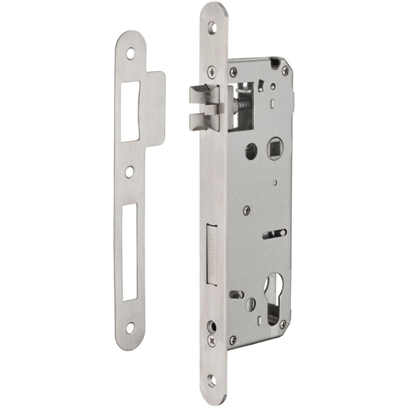 Serrure encast. Intelock trou cylindre pour poignées connectées, inox, axe45mm, entr'axes85mm, carré8, br