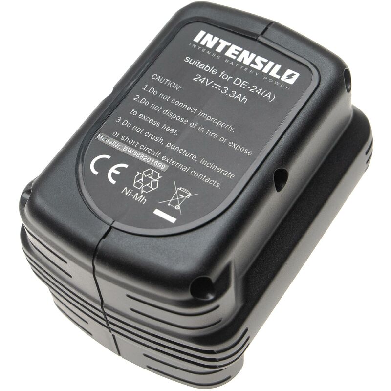 

Batería recargable compatible con Dewalt DW005K-2, DW005K2C, DW005K2H, DW006K, DW006K-2 herramientas eléctricas (3300 mAh NiMH 24 V) - Intensilo