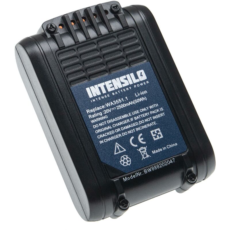 

INTENSILO Batería recargable compatible con Worx WX372.9, WX373, WX373.1, WX373.9, WX390, WX390.1 herramientas eléctricas (2500 mAh Li-Ion 20 V)