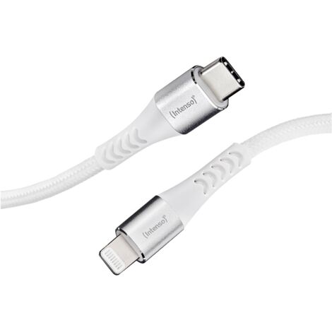 Intenso Câble USB USB 2.0 USB-C® mâle, Connecteur Lightning 1.50 m blanc gaine textile 7902002 Q254643