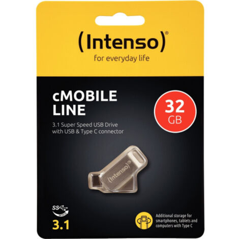 Intenso cMobile Line lecteur USB flash 32 Go USB Type-A / USB Type-C 3.2 Gen 1 (3.1 Gen 1) Argent