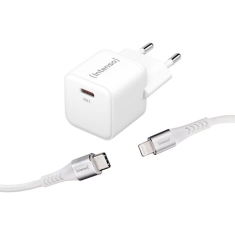Intenso  KIT Cargador GaN W30C + Cable Lightning