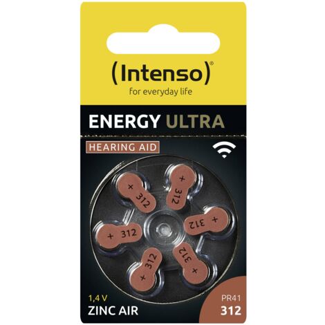 Intenso Pile pour appareil auditif PR41-312 1.45 V 6 pc(s) 148 mAh zinc-air 7504436 Y713723