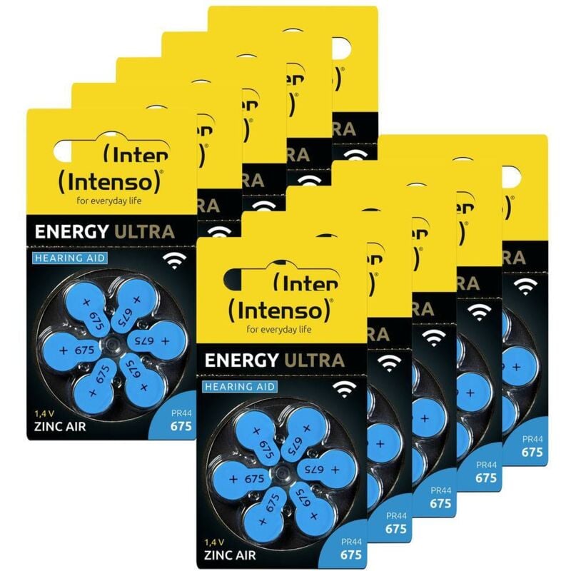 Intenso Pile pour appareil auditif PR44-675 1.45 V 60 pc(s) 540 mAh zinc-air 7504446MP