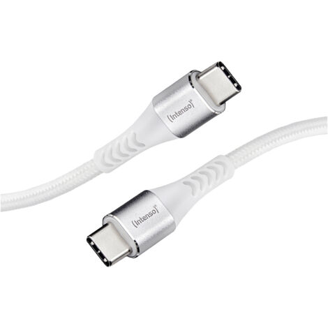Intenso USB-Kabel  USB 2.0 USB-C® Stecker, USB-C® Stecker 1.50 m Weiß Stoff-Ummantelung 7901002