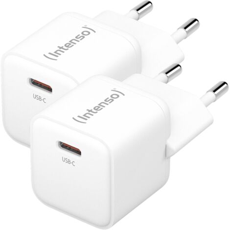 Intenso W30C GaN Chargeur USB 30 W 1x USB-C® blanc intérieure GaN, USB Power Delivery (USB-PD)