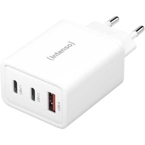 Intenso W65ACC GaN Chargeur USB 65 W 1x USB-A, 2x USB-C® Power Delivery blanc intérieure GaN, USB Power Delivery (USB-PD) Q254623