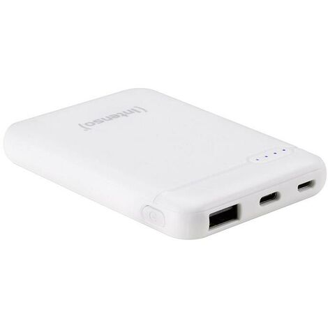 Intenso XS5000 Powerbank (batterie supplémentaire) 5000 mAh LiPo USB-A, USB-C®, Micro USB blanc affi