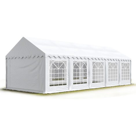 INTENT24 5x10 m Tente de réception/Barnum blanc toile de haute qualité env. 500g/m² PVC ECONOMY - blanc