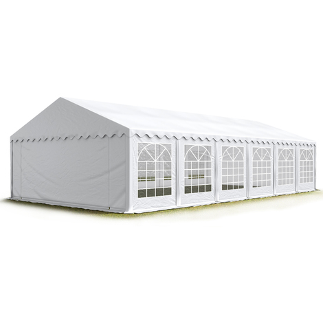 INTENT24 6x12 m Tente de réception/Barnum blanc toile de haute qualité env. 500g/m² PVC ECONOMY - blanc