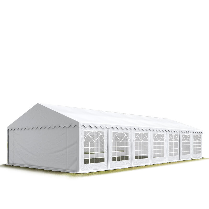 6x14 m Tente de réception/Barnum blanc toile de haute qualité pvc 700 n economy - blanc - Intent24