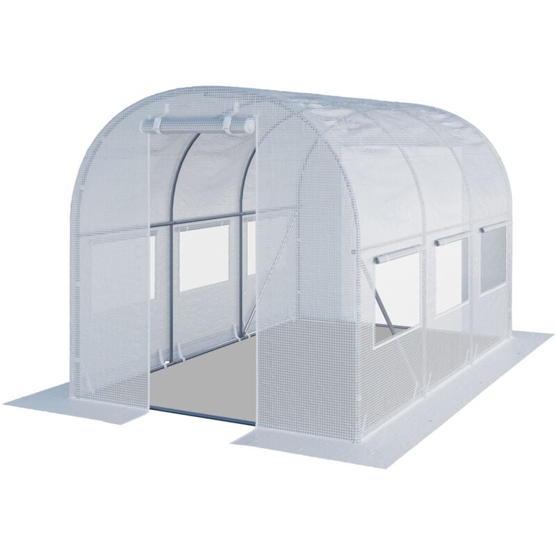 Serre de Jardin Serre Tunnel Plastique Robuste 2x3m - Bâche pe 180g/m² blanc transparent - Toolport