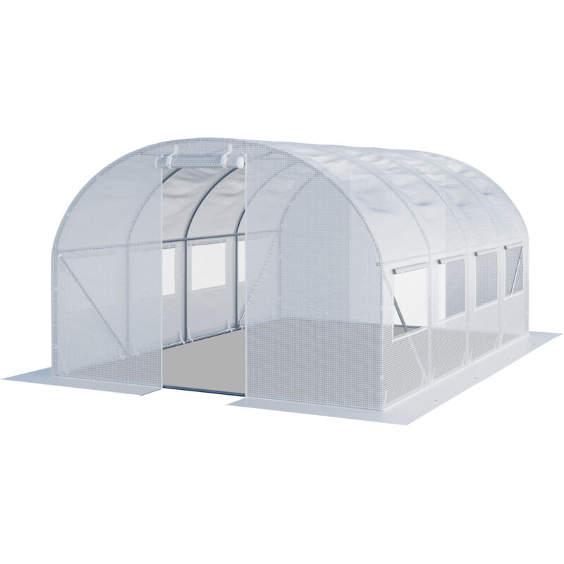Intent24 - Serre de Jardin Serre Tunnel Plastique Robuste 3x4m - Bâche pe 180g/m² blanc transparent - blanc