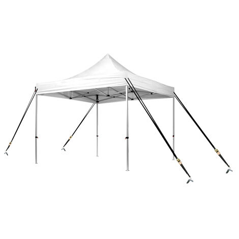 Intent24 – Système d'ancrage anti-tempête pour tente pliante – 4 cordes de 10 m – 4 piquets acier 40 cm pour sol meuble – Stabilité renforcée