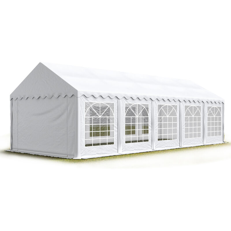 Intent24 - Tente de réception/Barnum 4x10 m - ignifugee blanc toile de haute qualité pvc 700 n economy - blanc
