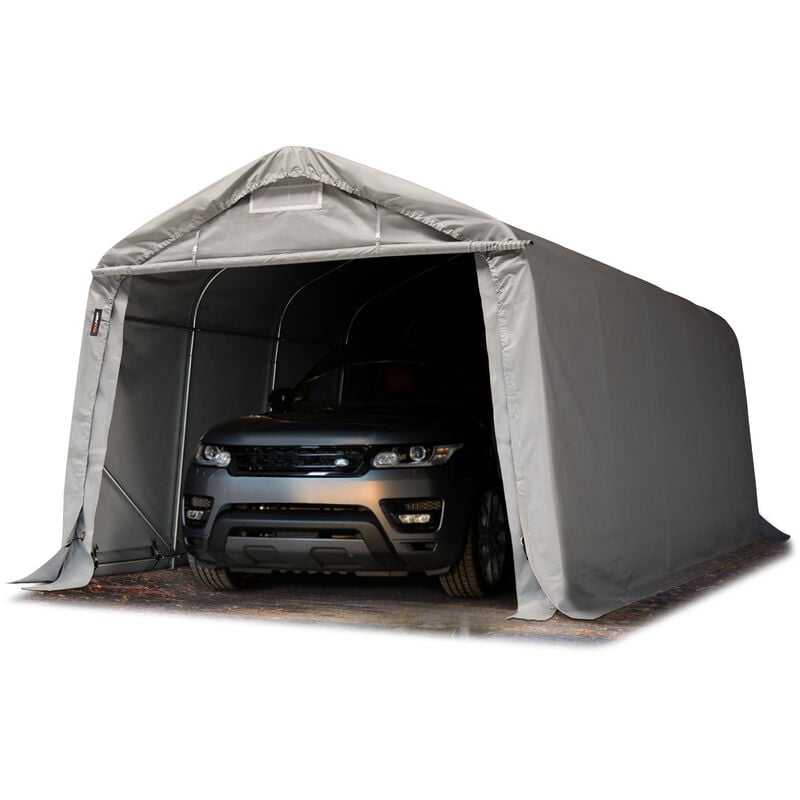 Intent24 - Tente-garage carport 3,3 x 6 m d'élevage abri agricole tente de stockage bâche pvc 800 n armature solide gris - gris