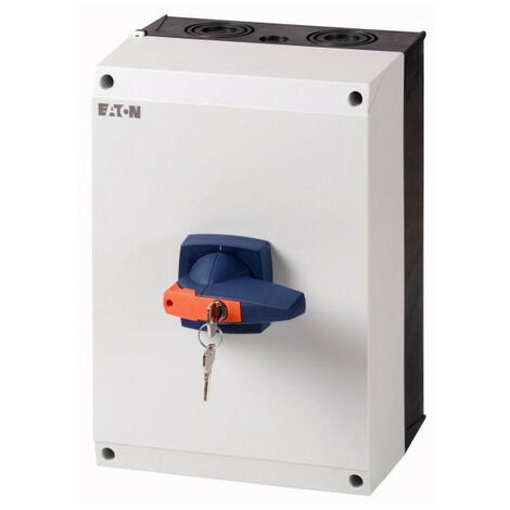 Inter. 3P monté sur coffret CI-K serrure cylindre poignée bleu 000172858 EATON DMM-125/3/I5/C-B