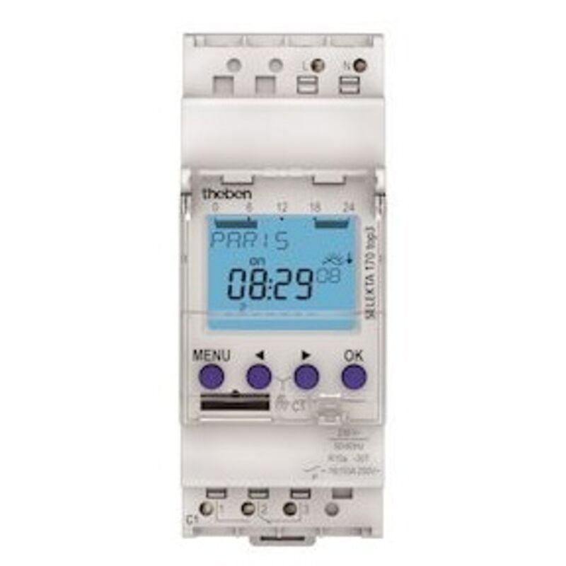 Interrupteur astronomique modulaire - 1 contact - 2 modules - compatible obelisk Theben 1700153