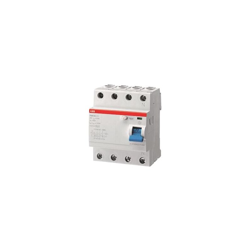 Interrupteur différentiel - 4 pôles ABB f204 - 40a - 30 ma - type immunisé ABB 2csf204401r1400