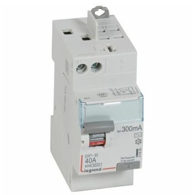 Interrupteur différentiel DX³-ID 2 Pôles 230V 40A type ac 300mA 2 modules Legrand 411635