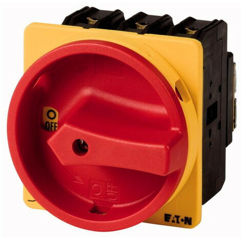 Inter. général 3p+N +1F+1O 100A poignée rouge-jaune verrouillable encastré 000076843 EATON P3-100/EA/SVB/N/HI11