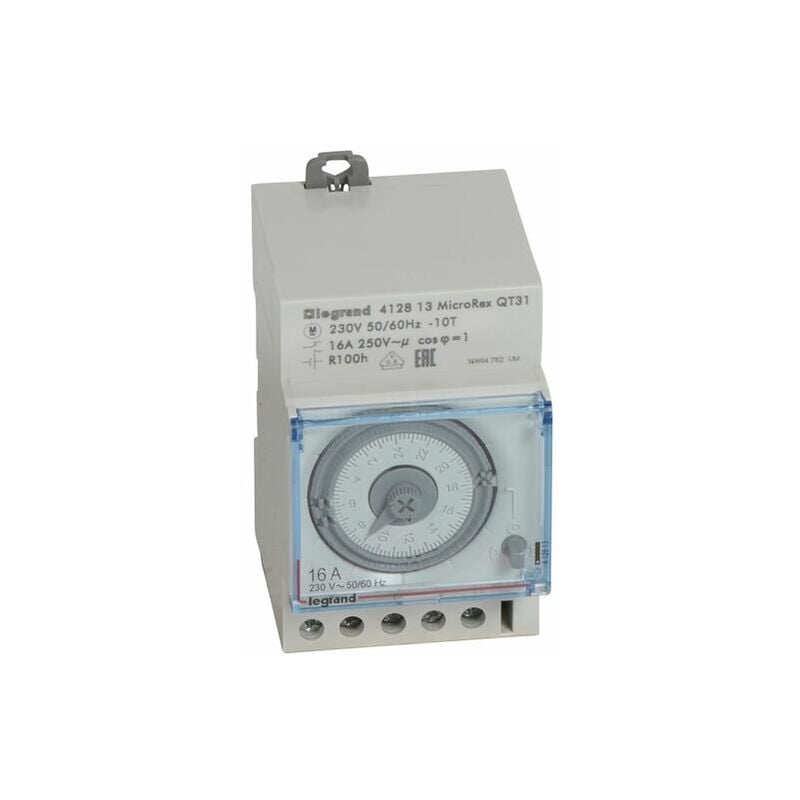 Legrand - Interrupteur horaire analogique modulaire programmable manuel journalier - cadran horizontal avec réserve de marche