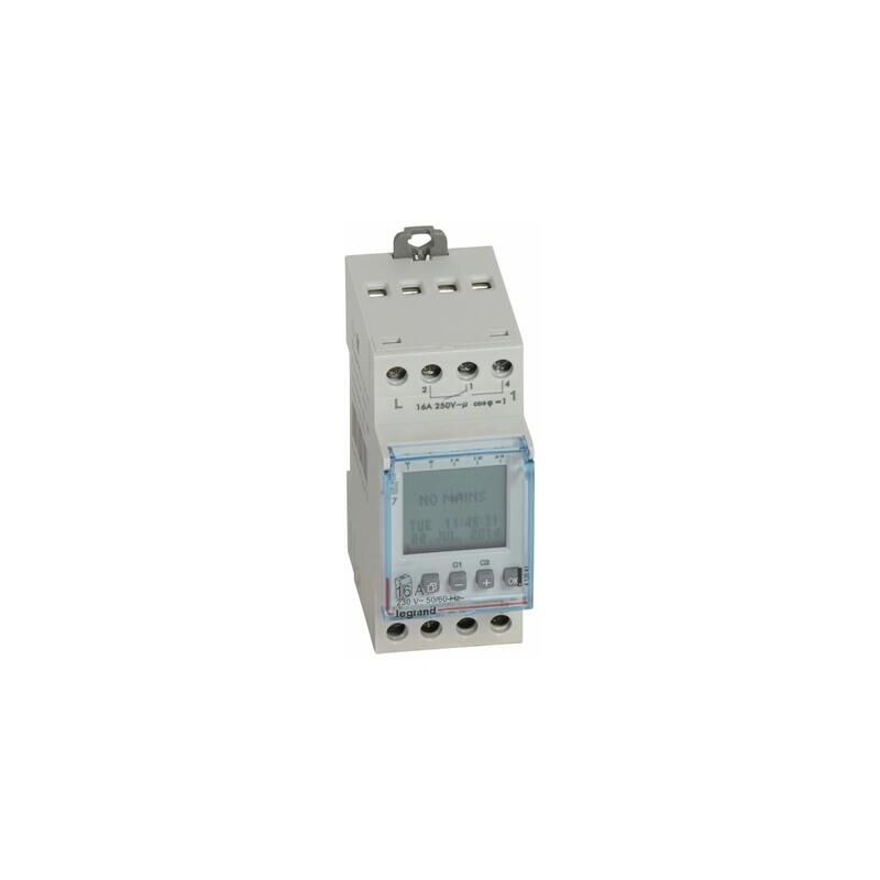 Interrupteur horaire digital modulaire programmable journalière ou hebdomadaire - 2 sorties 16A 250V - 230V - 412641 Legrand