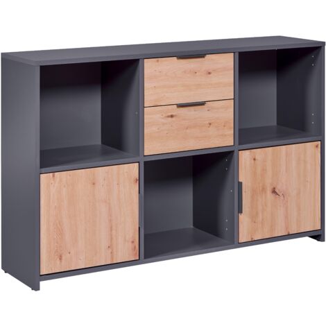 Inter Link - Mobile Pepeto 5 Ante Grigio Quercia 120x30x77 cm
