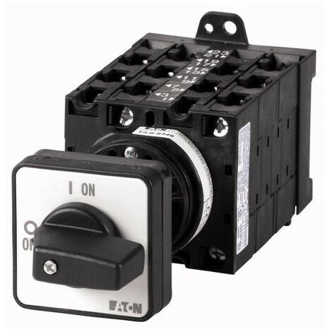 Inter. Marche-Arrêt 12 pôle 32 A 90 ° encastré avec fixation arrière 000076074 EATON T3-6-8348/Z