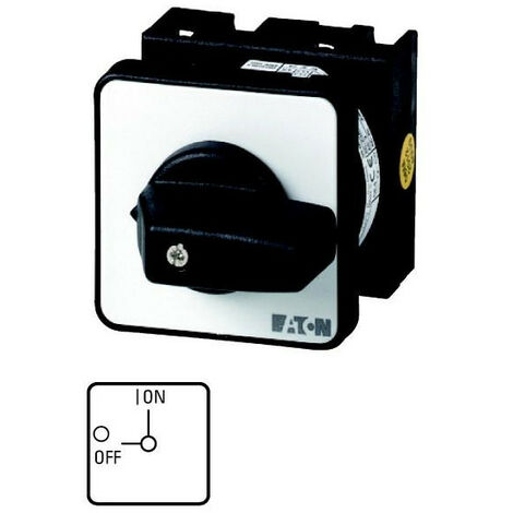 Inter. Marche-Arrêt 2 pôles 20 A 90 °,encastré fixation centrale 000091082 EATON T0-1-102/EZ