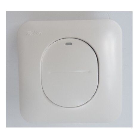 Inter va-et-vient 10A lumineux (témoin / loc) led 1.5mA 250V avec support + plaque fixation griffes OVALIS SCHNEIDER S265263