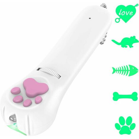 Interactive Cat Toy, Rechargeable Cat Toy, 5 Green Patterns and Ultraviolet Rays
