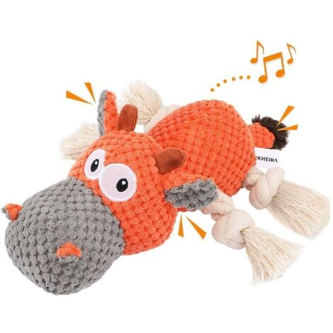 Interactive plush toy for teeth cleaning
