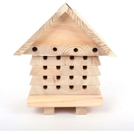 Interactive Solitary Bee Hive with Viewing Lid ÃÂÃÂÃÂÃÂ¢ÃÂÃÂÃÂÃÂÃÂÃÂÃÂÃÂ Wooden Bee Hotel for Garden Pollinators