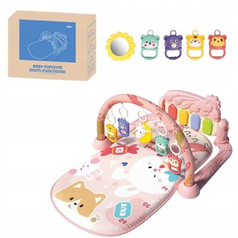 Interaktive 3-in-1-Lernmatte mit Klavier und Rasseln für Babys