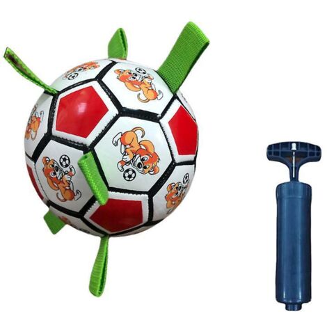 Interaktiver elastischer Ball für Hunde (Rot – 17 cm Durchmesser) – Outdoor-Spielzeug für Tauziehen und Wasserspiele, mit Kartusche