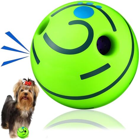 Interaktiver Hundeball (11 cm), robuster Quietschball, lustiges Wackel- und Kicherspielzeug für Hunde zur Stressbewältigung, zum Training und zur Zahnreinigung, für kleine bis mittlere Hunde