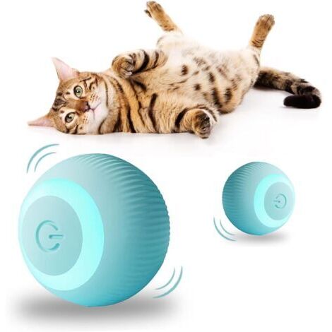 Interaktives Katzenspielzeug, selbstbewegendes Hundespielzeug, selbstrollender Katzenball, interaktiver Ball für Katzen im Innenbereich, unabhängiges Hundespielzeug (Blau)