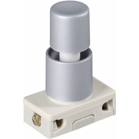091167 Mini-interrupteur 2A 250V~ à poussoir pour pied de lampe livré sous  blister avec Gencod avec bague de fixation - professionnel