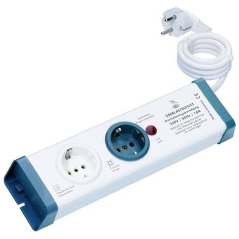 interBär 8110-001.01 Multipresa 2 vie Bianco, Blu Schuko 1 pz.